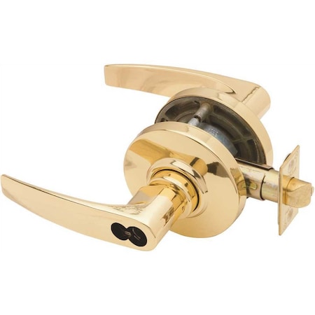 Schlage AL Series Classroom Small Format Less Core Jupiter Lock with 11096 Latch 10025 Strike Bright Brass AL70BD JUP 605